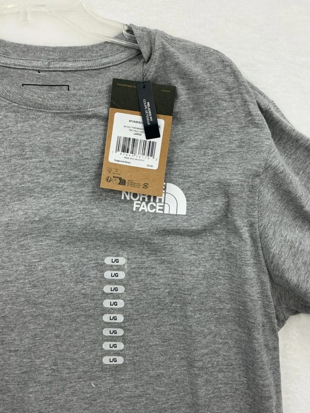 The North Face Men's Short-Sleeve Crew Tee in Gray with White Logo 819